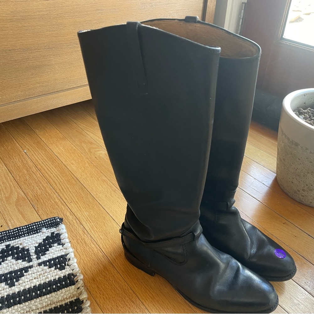 Black Leather Riding Boots